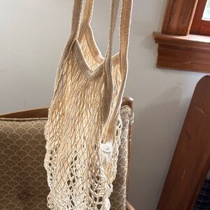 Chic Tan Mesh Tote Bag